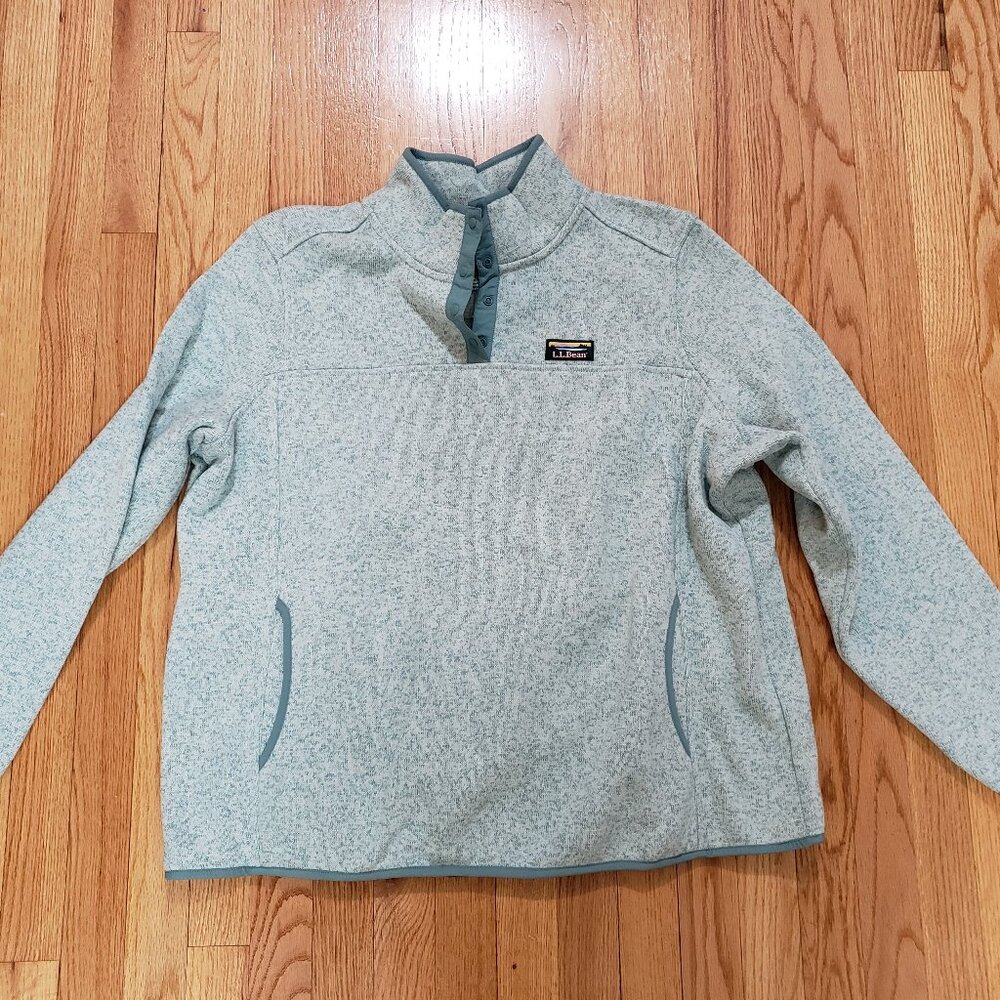Women's 2X Seafoam L.L. Bean Sweater Fleece Jacket